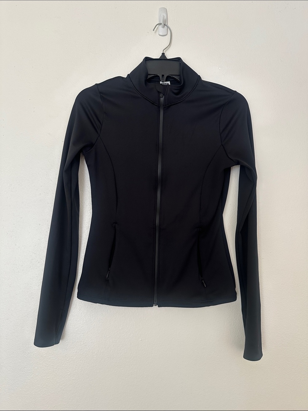 Pink Victoria Secret Black Full Zip-Front Women's Active Jacket Size Small EUC